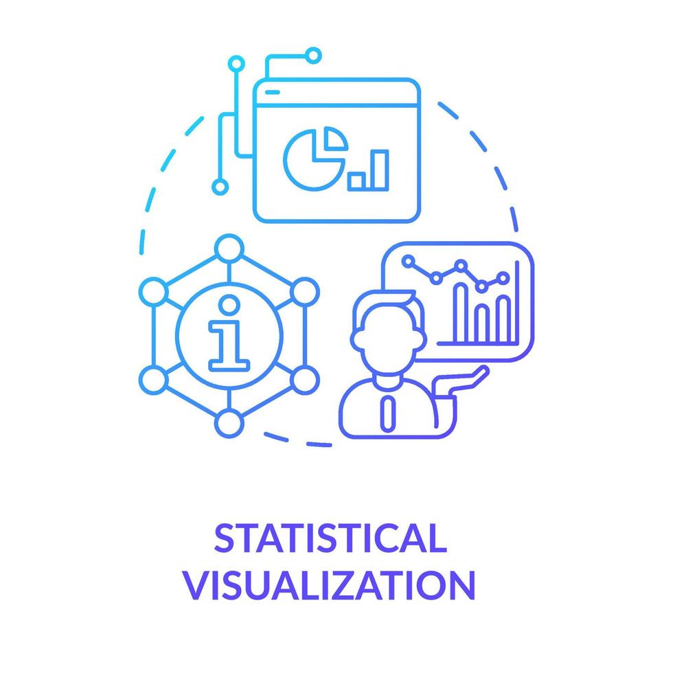 Statistical visualization blue gradient concept icon. Visual ...