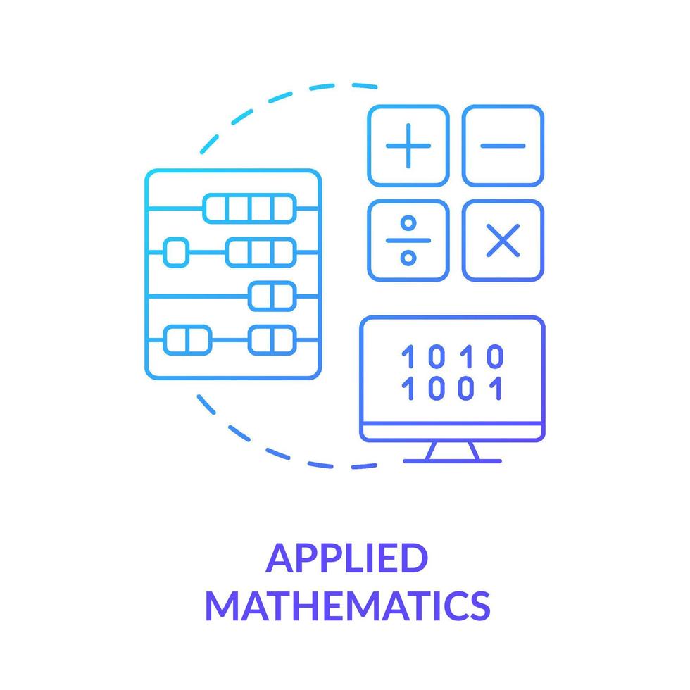 Applied mathematics blue gradient concept icon. Computer science. Machine learning engineer skill abstract idea thin line illustration. Isolated outline drawing. vector
