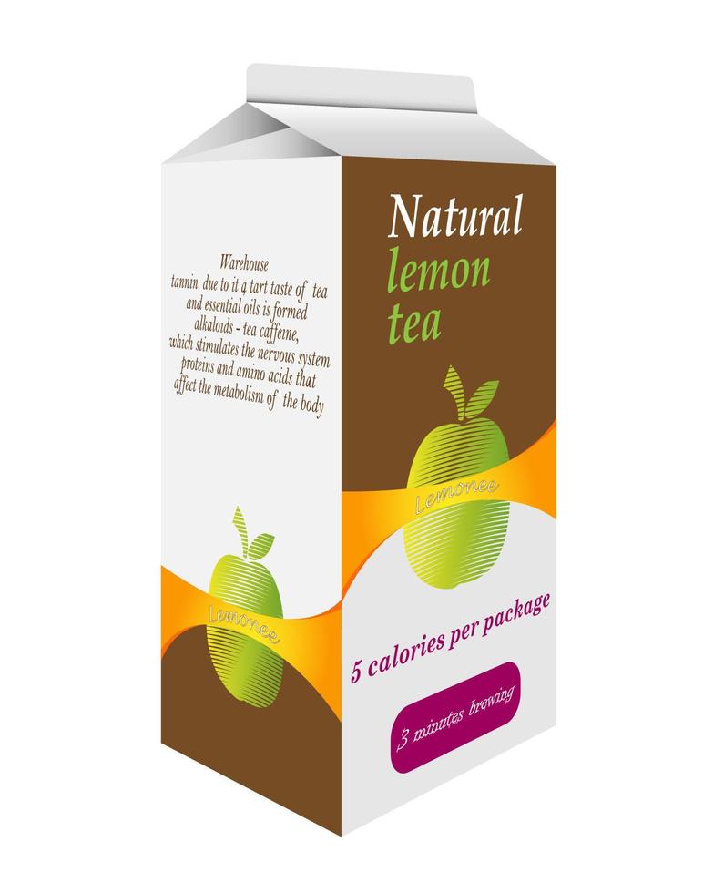 packing a pack of tea with text and picture vector