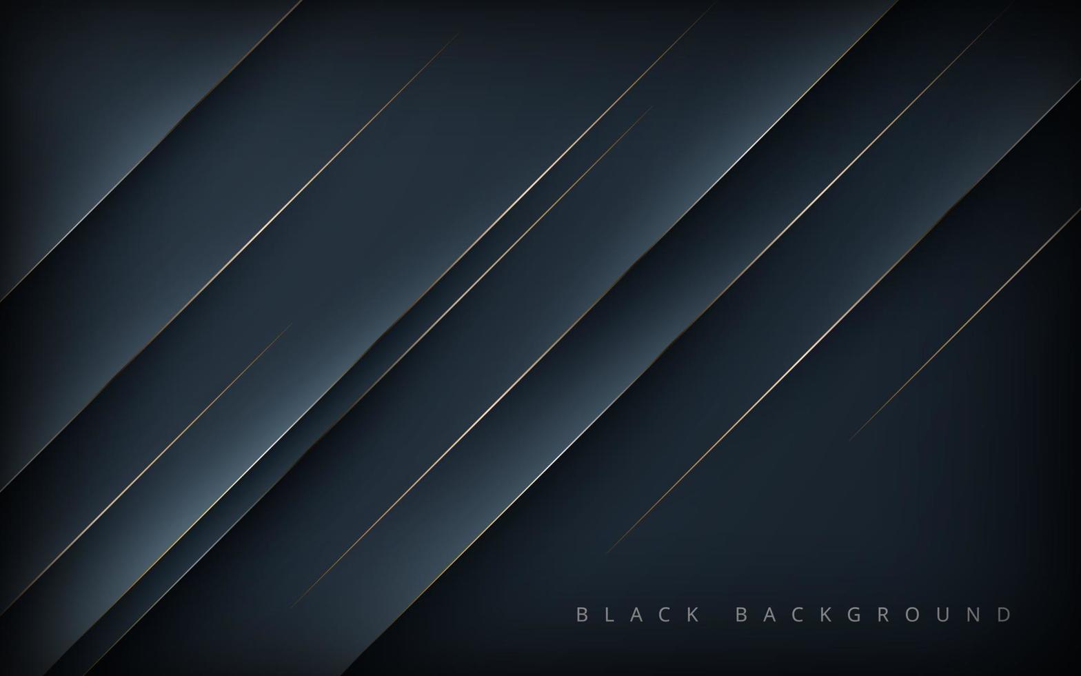 Fondo de forma diagonal negra abstracta moderna con composición de línea dorada. eps10 vector