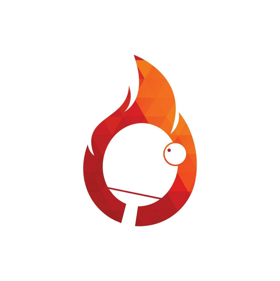 Fire and ping pong logo icon design template. Table tennis, ping pong vector icon.