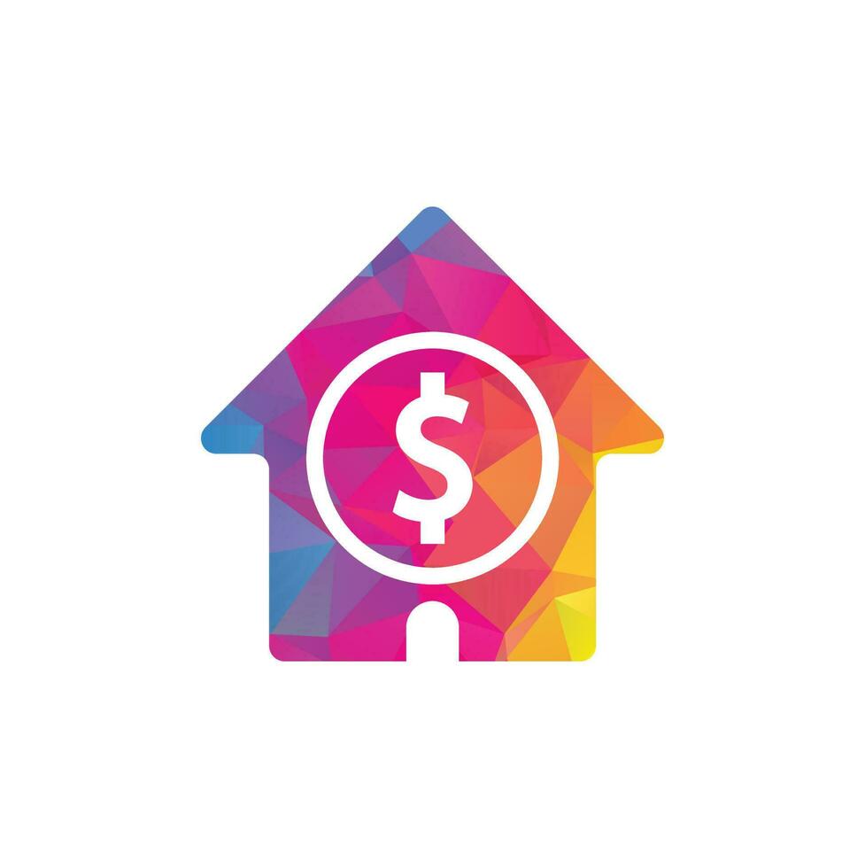 Home Pay Logo Template Design Vector. Coin and real estate logo combination. Money and house symbol or icon vector