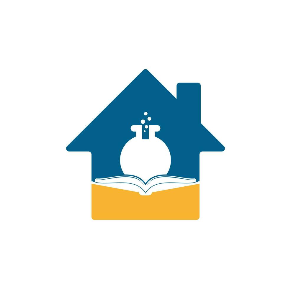 Book Lab home shape concept Logo Template Design Vector. Book Science Logo icon. vector