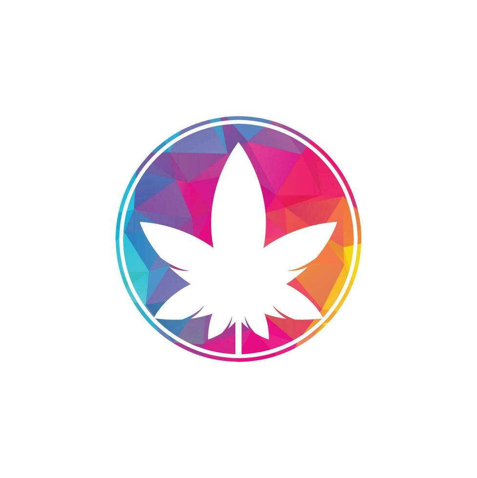 diseño de logotipo de cannabis. icono de vector de logotipo de naturaleza de hoja de cannabis