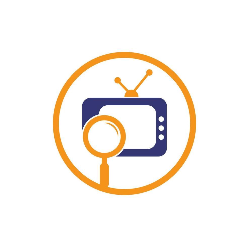 Find Channel Logo Template Design Vector. Searching tv channel logo template illustration. TV channel search logo vector icon