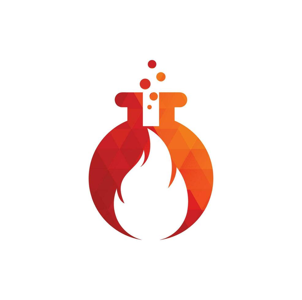 Fire Lab logo design template. Lab and fire logo combination. vector