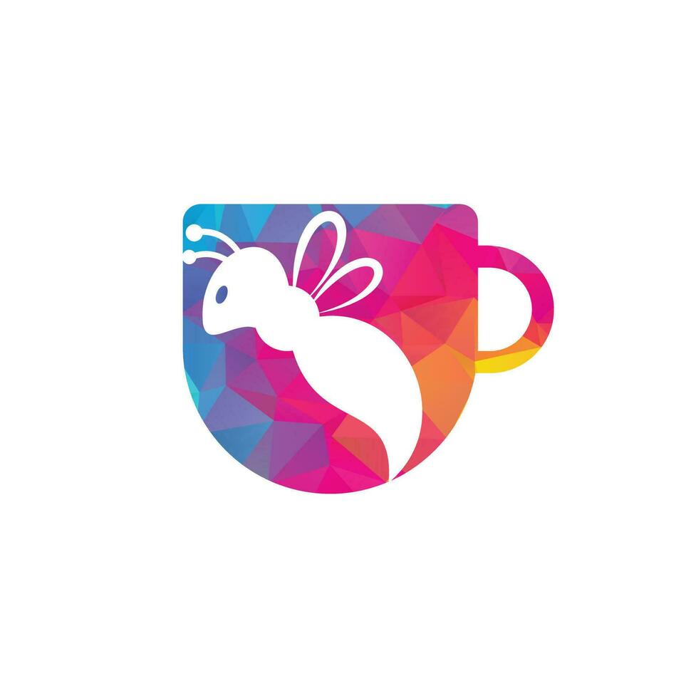 Coffee bee logo inspiration. Cafe or drink design template. vector
