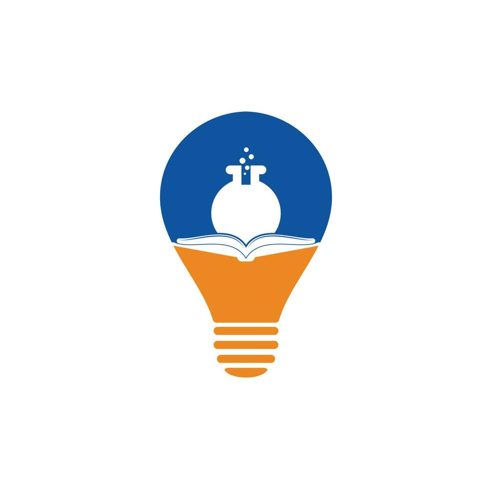 Book Lab bulb shape concept Logo Template Design Vector. Book Science Logo icon. vector