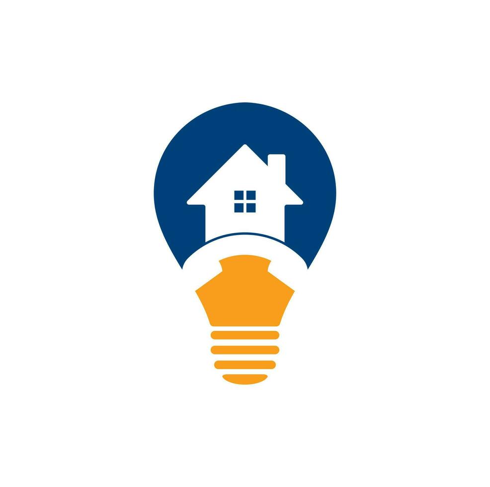 House Call bulb shape concept Logo Design template. Telephone house logo design Vector. vector