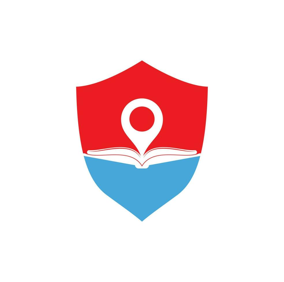 Book point logo design template. Education icon with pin combination. Concept of bookstore pointer symbol. vector