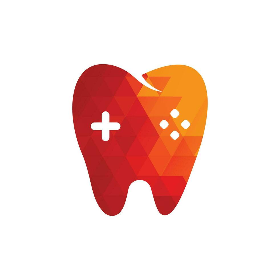 Dental Game Logo Icon Design. Tooth And Console vector logo design.