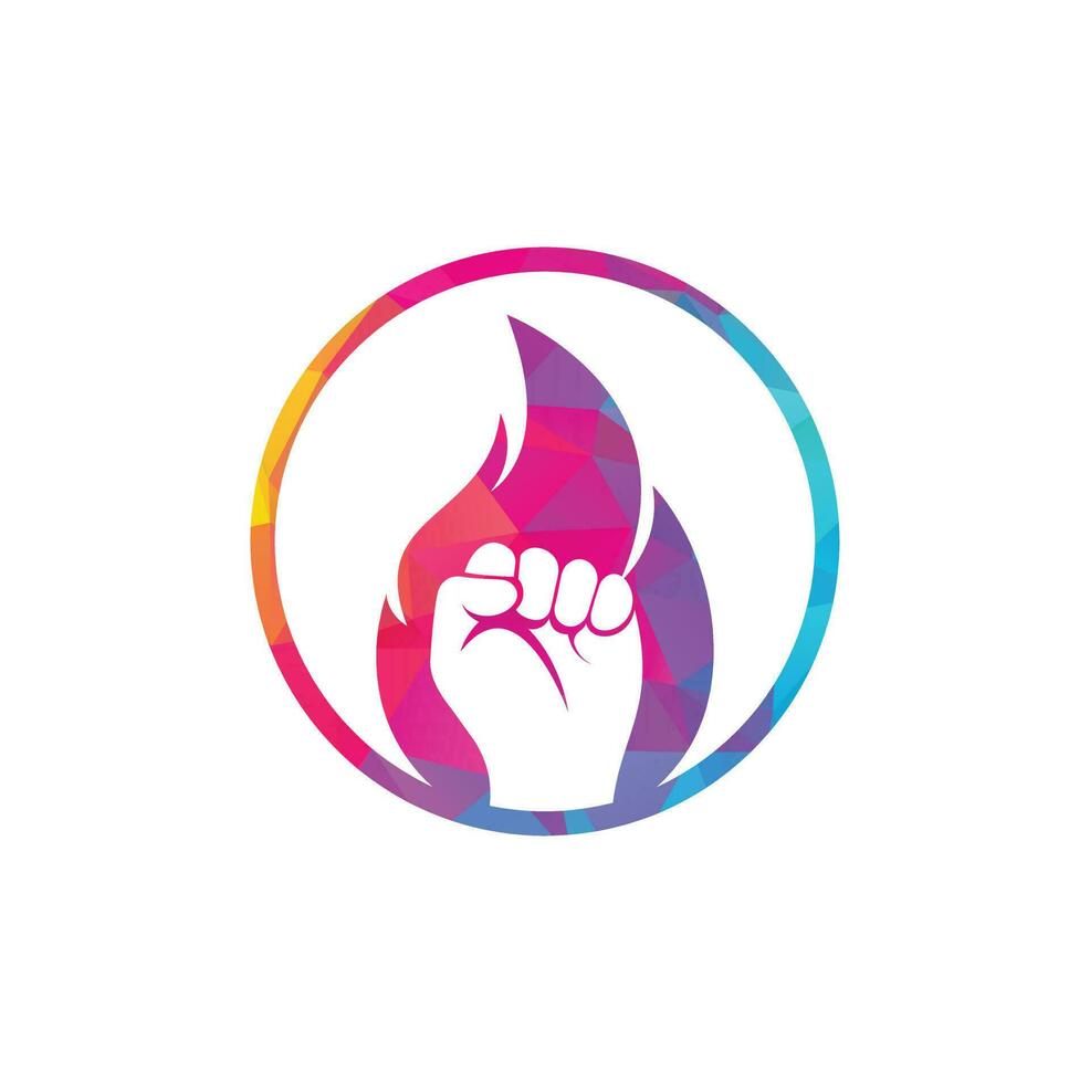 Fire Fist Logo Vector. Revolution Protest Flame Fist Symbol. Web Icon Logo Template Design Element. vector