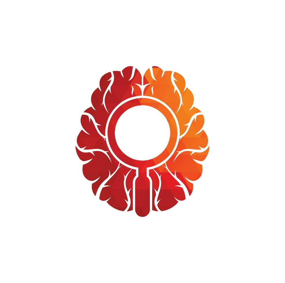 encontrar vector de diseño de estilo plano de plantilla de diseño de logotipo de cerebro. icono de diseño del logotipo del cerebro de búsqueda.