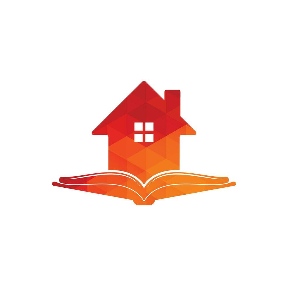 plantilla de diseño del logotipo de la casa del libro. icono de vector de logotipo de casa y libro