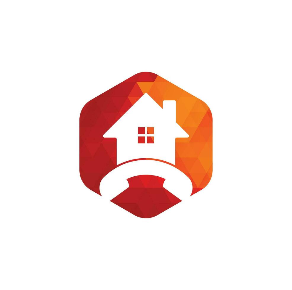 House Call Logo Design template. Telephone house logo design Vector. vector