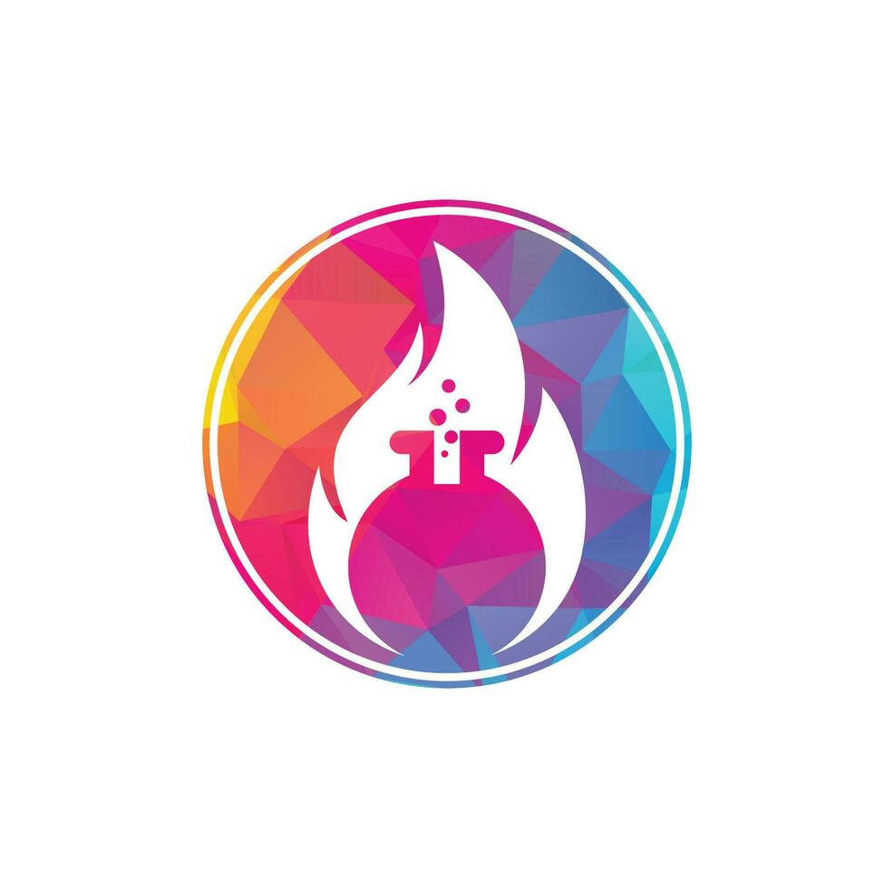 Fire Lab cloud shape concept logo design template. Lab and fire logo combination. vector