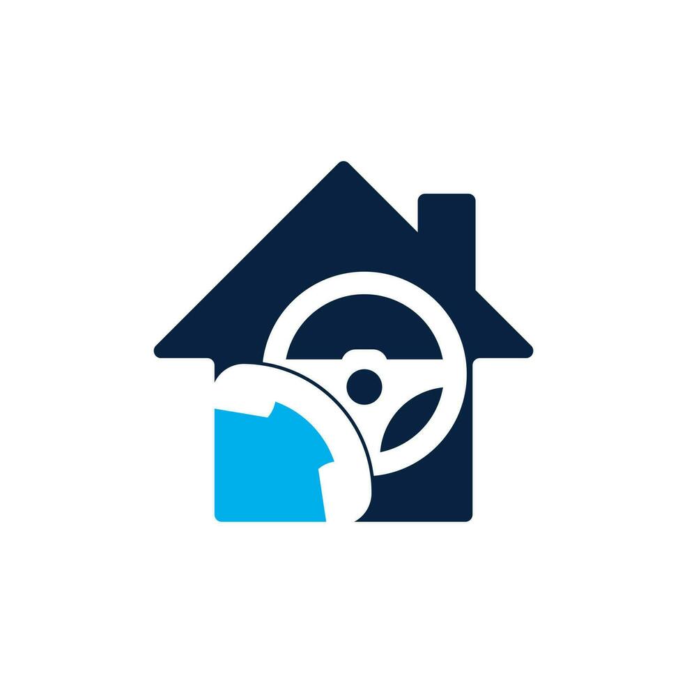 diseño del logotipo del vector del concepto de forma de la llamada a casa de la unidad. volante y símbolo o icono de teléfono