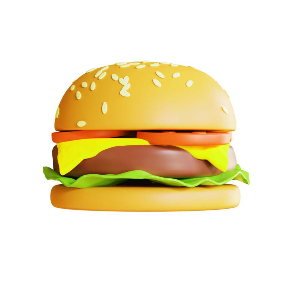 3d renderen van heerlijk kaas hamburger png