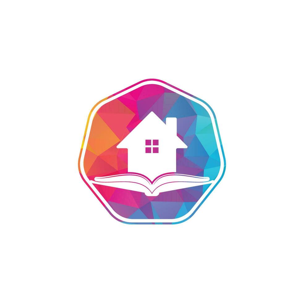 Book house logo design template. House and book logo vector icon