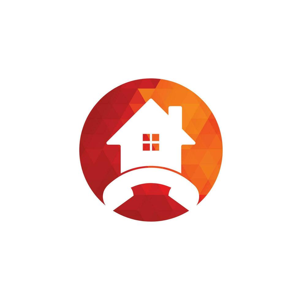 House Call Logo Design template. Telephone house logo design Vector. vector