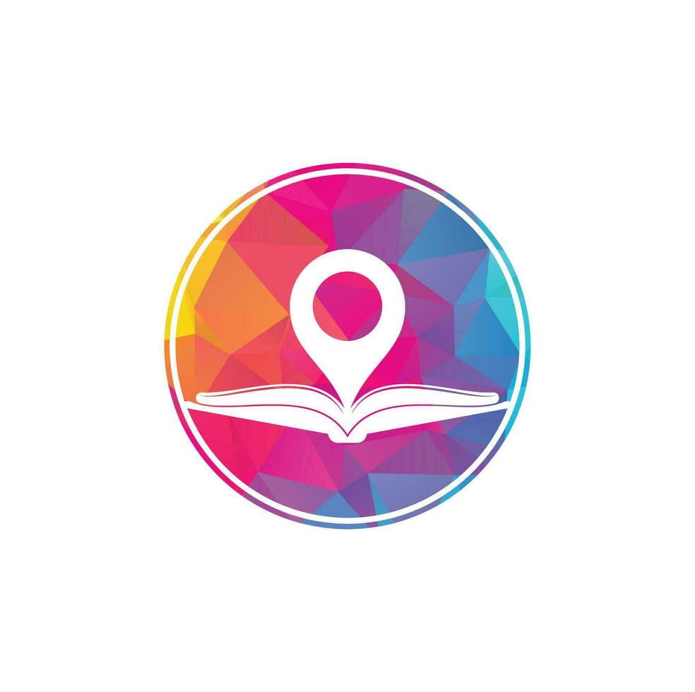Book point logo design template. Education icon with pin combination. Concept of bookstore pointer symbol. vector