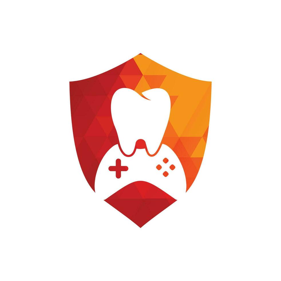 Dental Game Logo Icon Design. Tooth And Console vector logo design.