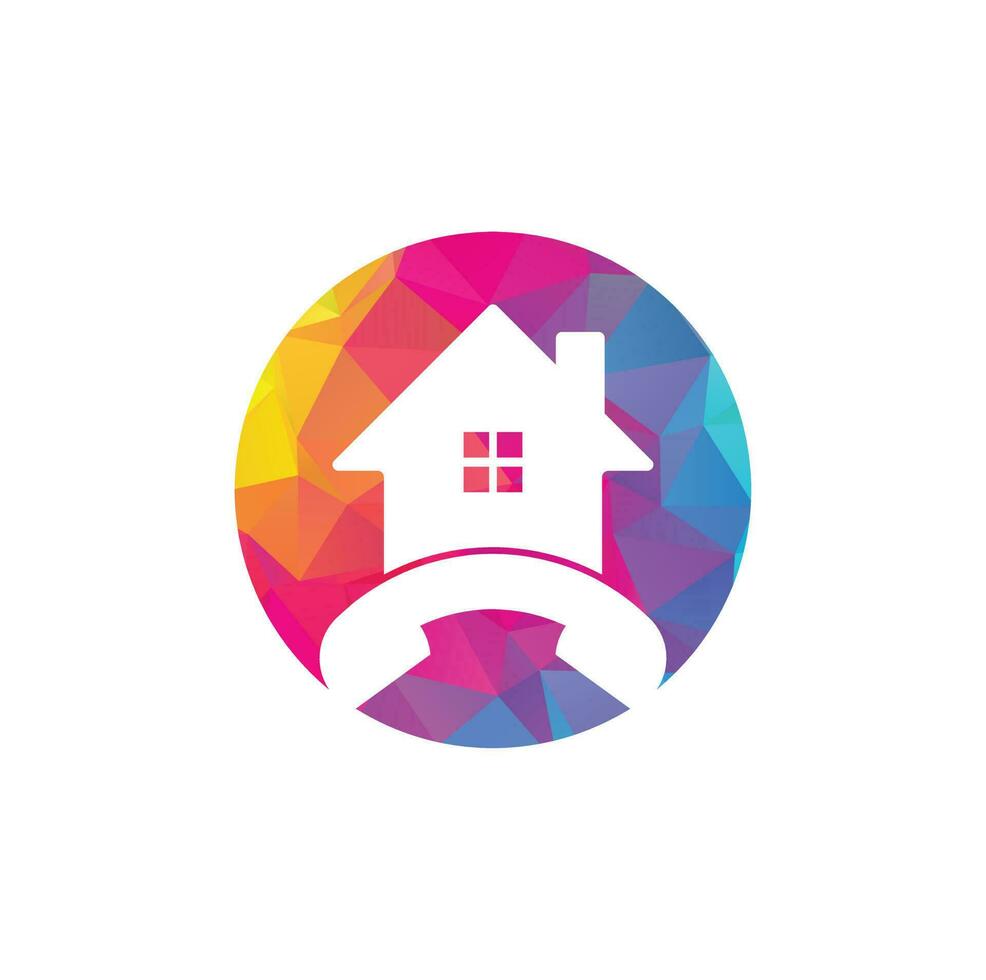 House Call Logo Design template. Telephone house logo design Vector. vector