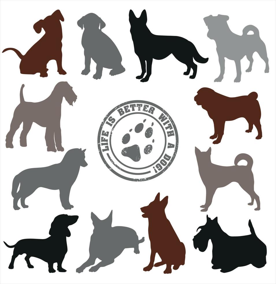 Dogs set design icons. Vector illustration.