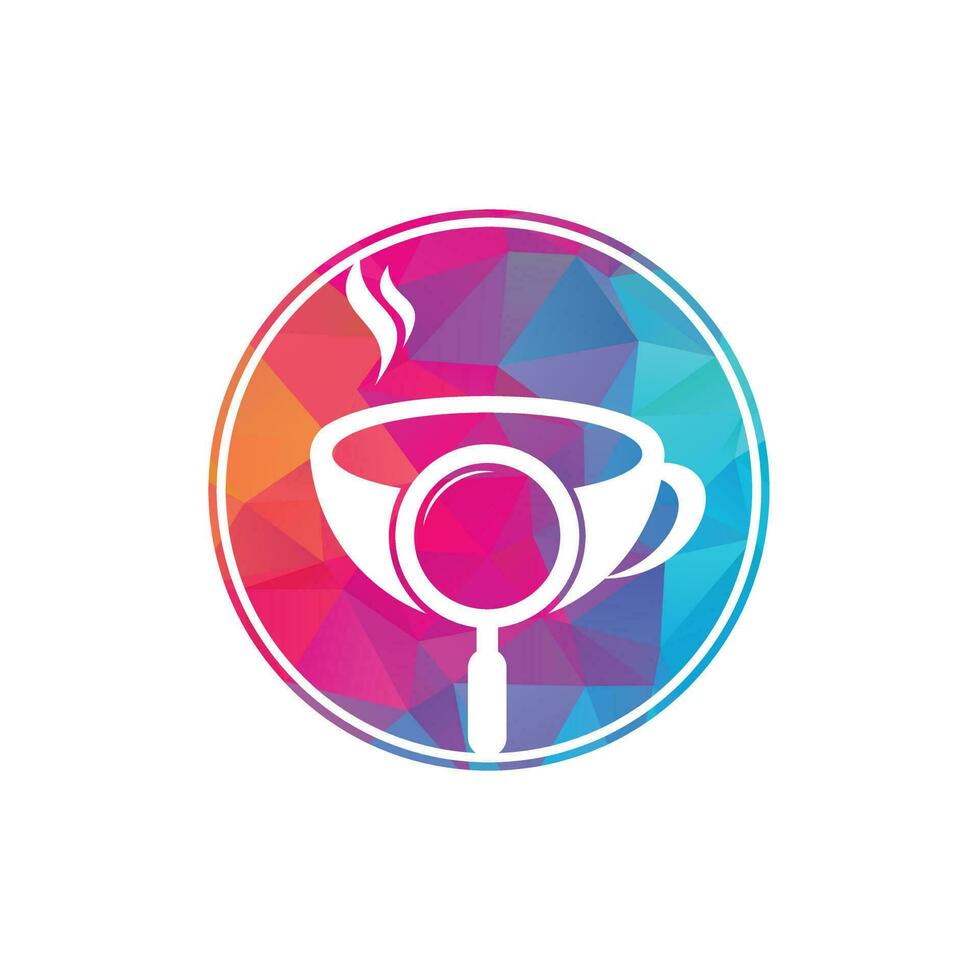 Search Coffee logo template design vector. Coffee magnifying glass logo template Vector. vector