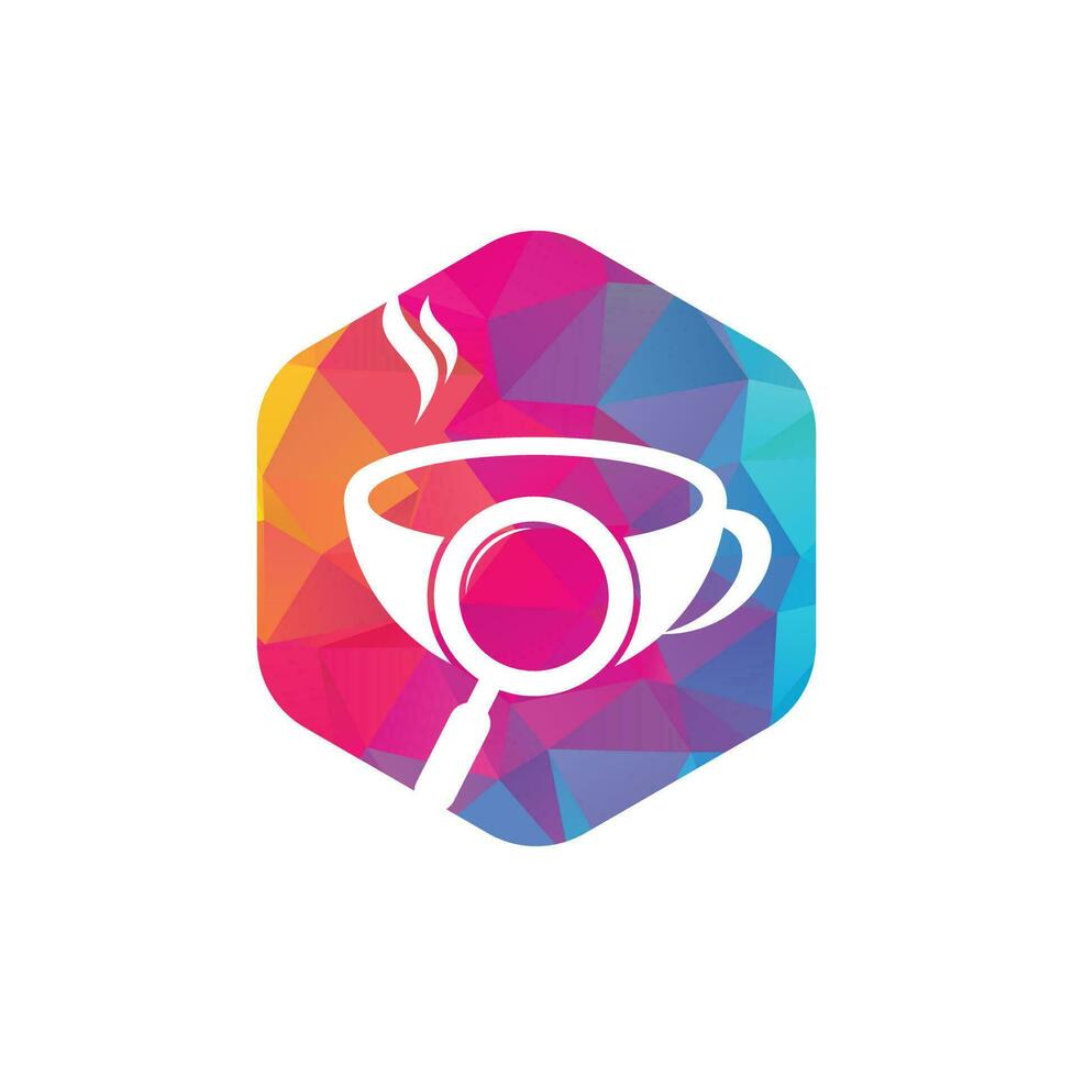 Search Coffee logo template design vector. Coffee magnifying glass logo template Vector. vector