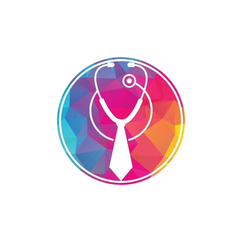 Medical job logo design template. Medical jobs logo inspiration with tie and stethoscope logo design. vector