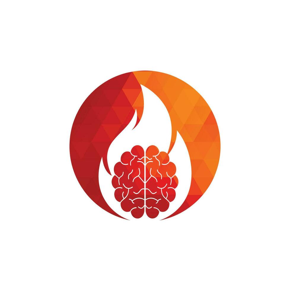 diseño de logotipo de vector de cerebro de fuego.