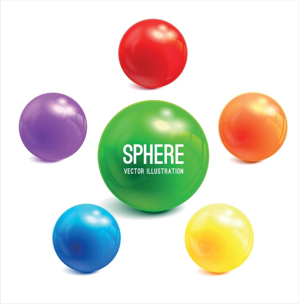 Objeto de vector de esfera 3d en multicolor
