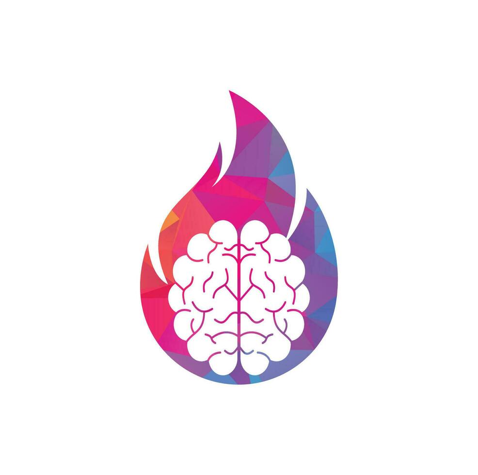 diseño de logotipo de vector de cerebro de fuego.