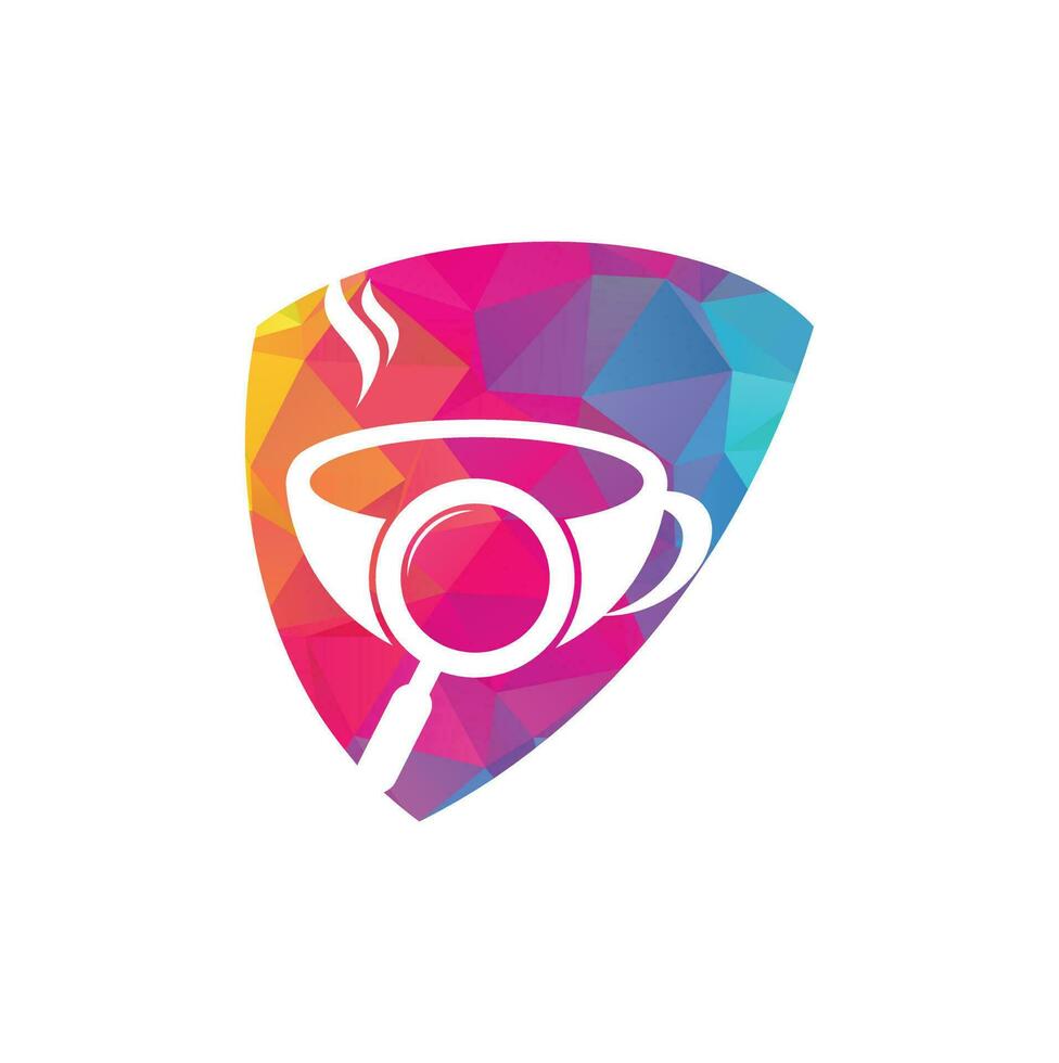 Search Coffee logo template design vector. Coffee magnifying glass logo template Vector. vector