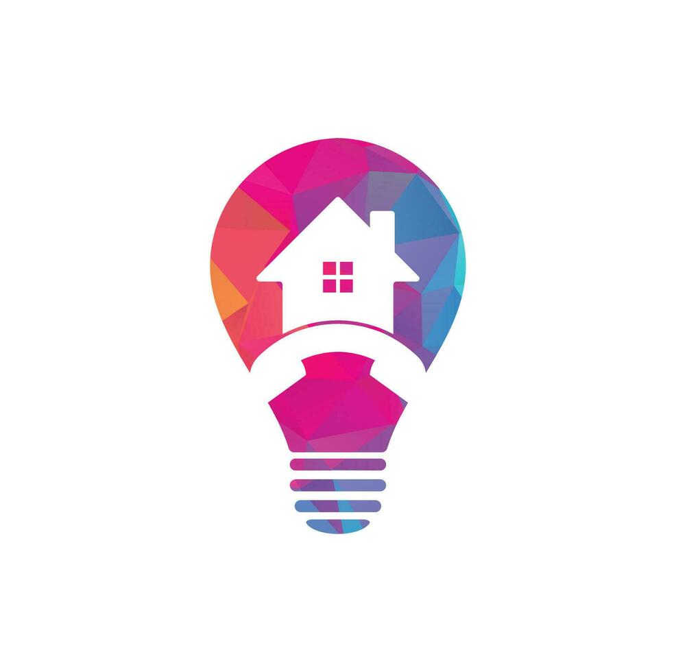House Call bulb shape concept Logo Design template. Telephone house logo design Vector. vector