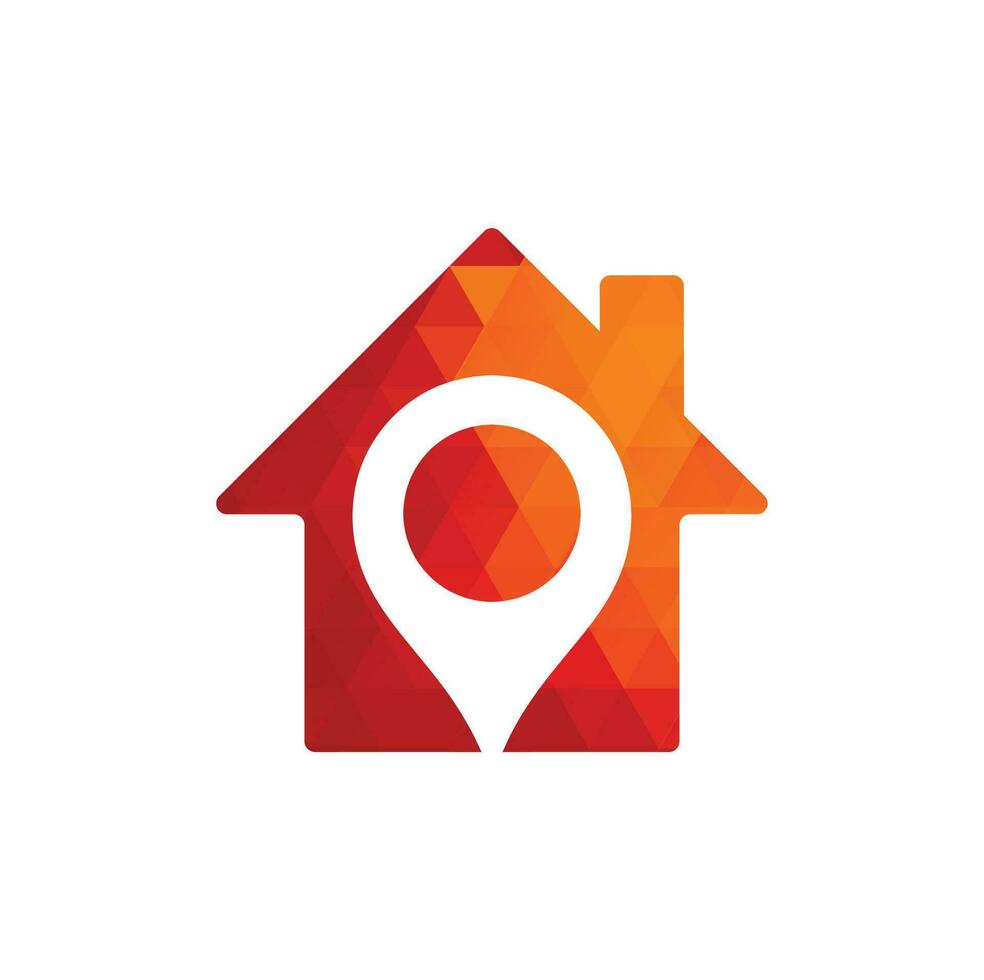 House point logo vector. Pin icon with home combination. Creative gps map point location symbol concept. vector