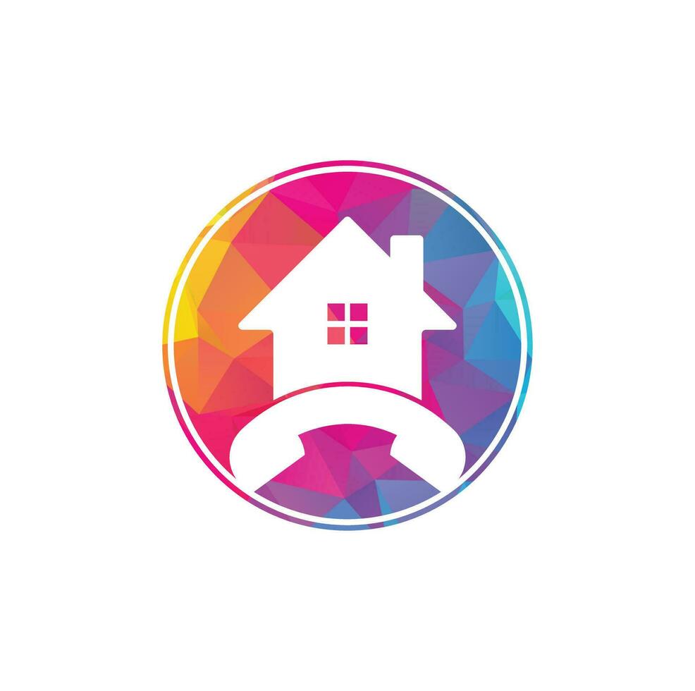 House Call Logo Design template. Telephone house logo design Vector. vector