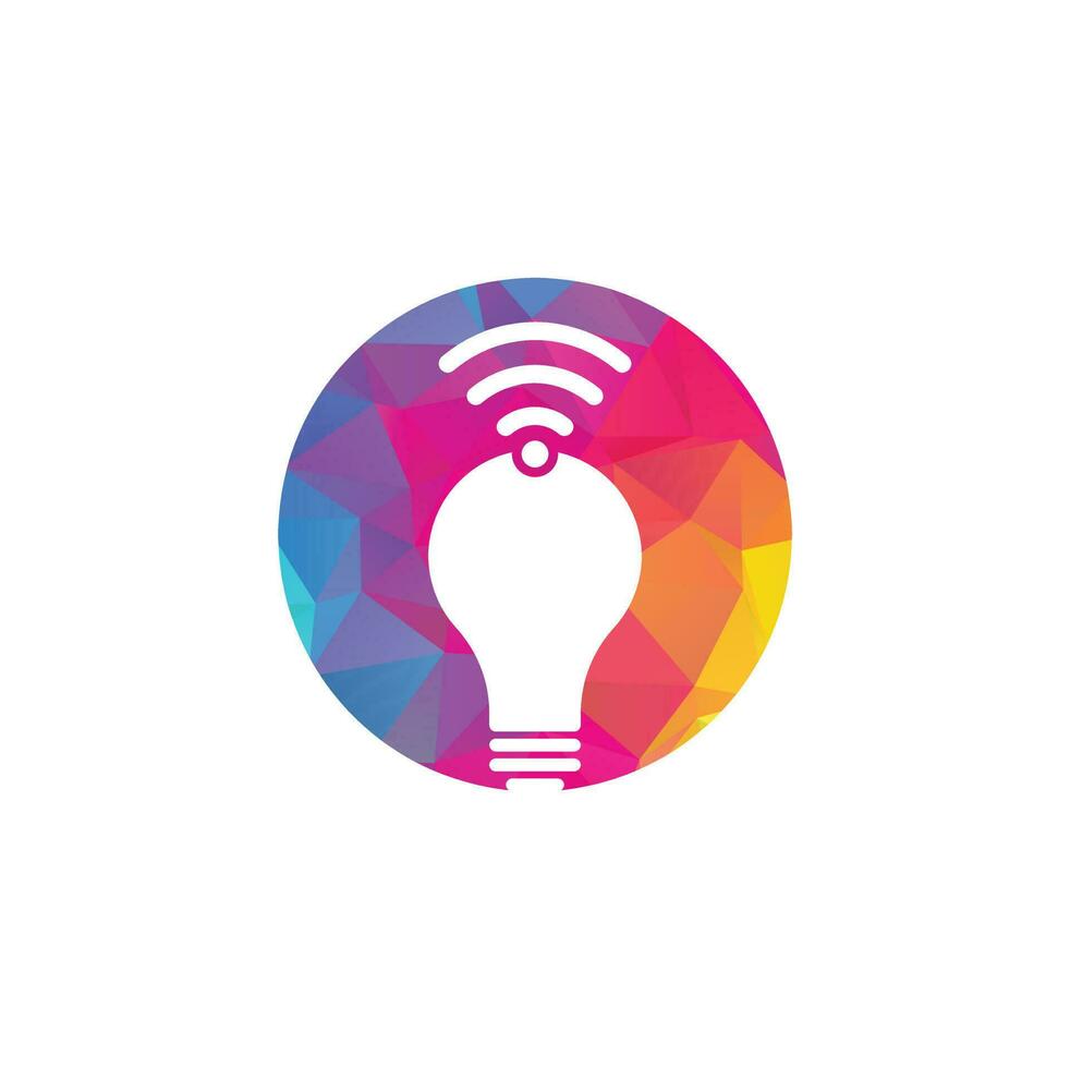 Wifi bulb logo vector design illustration. Lightbulb logo design combined with wifi symbol vector