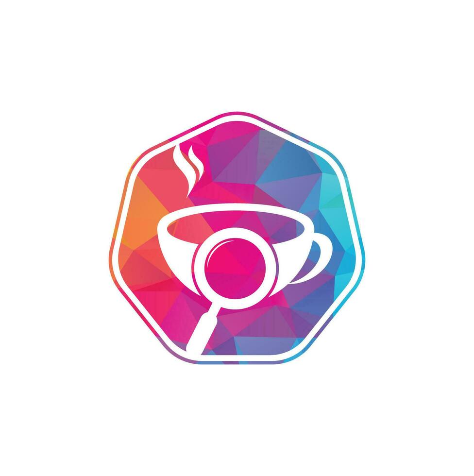 Search Coffee logo template design vector. Coffee magnifying glass logo template Vector. vector