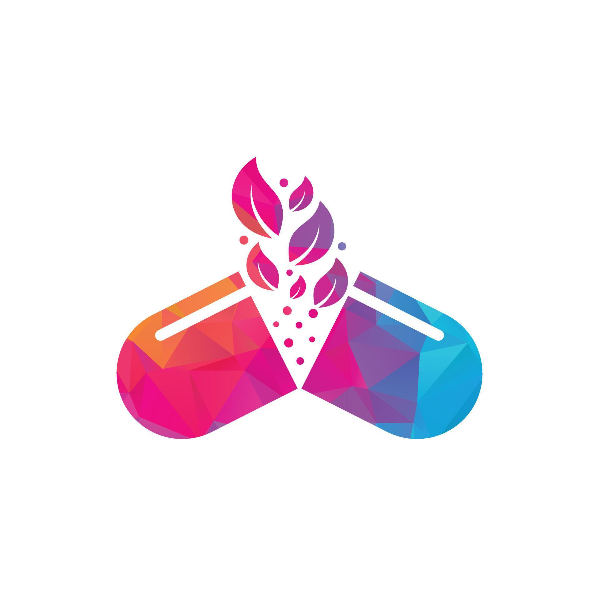 herbal capsule pill leaf medicine logo vector icon illustration