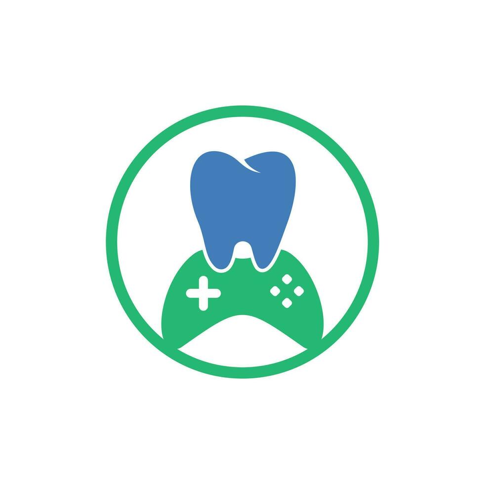 Dental Game Logo Icon Design. Tooth And Console vector logo design.