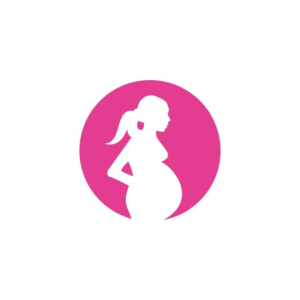 Pregnant woman logo. pregnant women vector icon template.