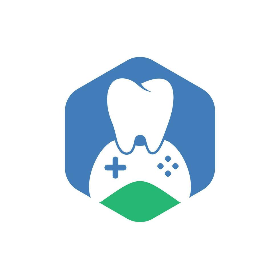 Dental Game Logo Icon Design. Tooth And Console vector logo design.