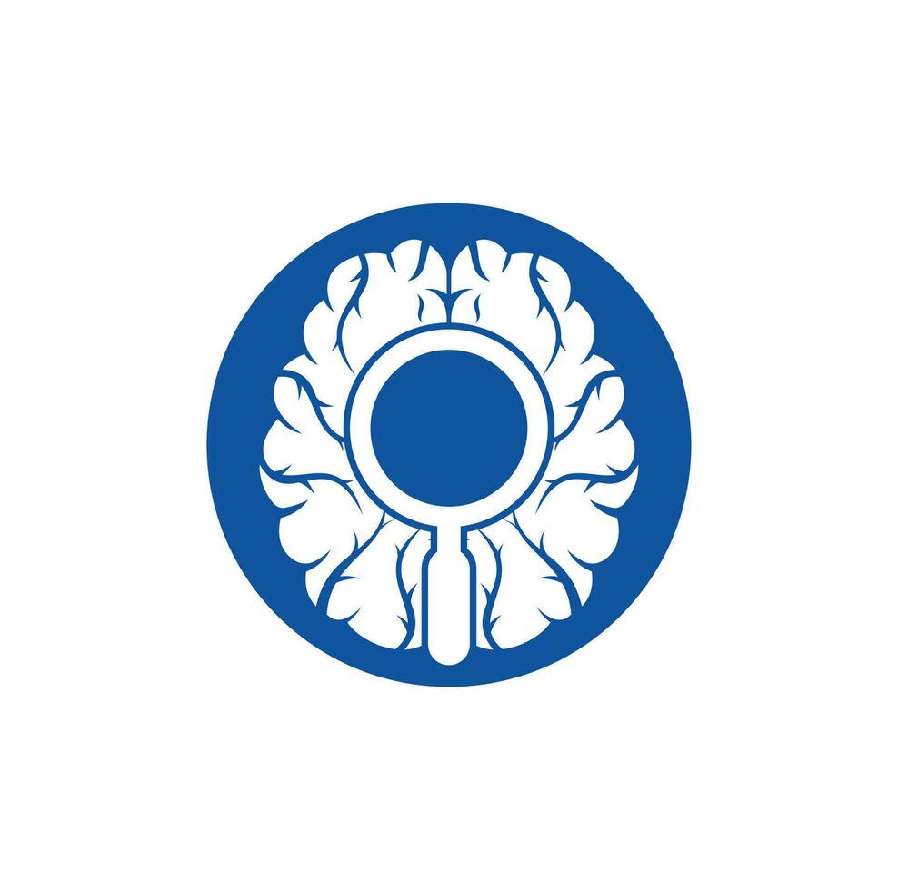 encontrar vector de diseño de estilo plano de plantilla de diseño de logotipo de cerebro. icono de diseño del logotipo del cerebro de búsqueda.