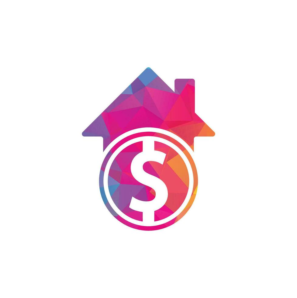 Home Pay Logo Template Design Vector. Coin and real estate logo combination. Money and house symbol or icon vector
