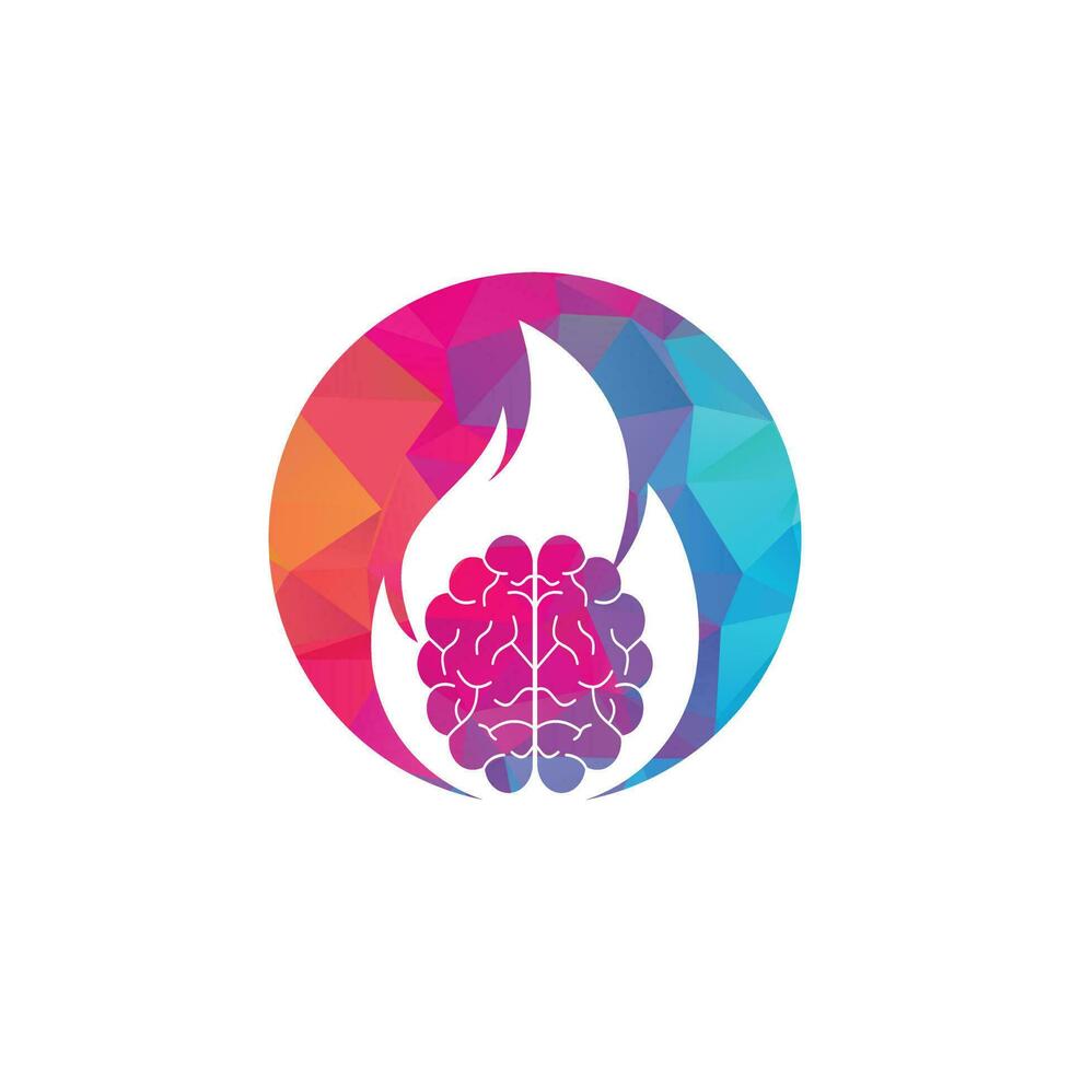 Fire brain vector logo design.
