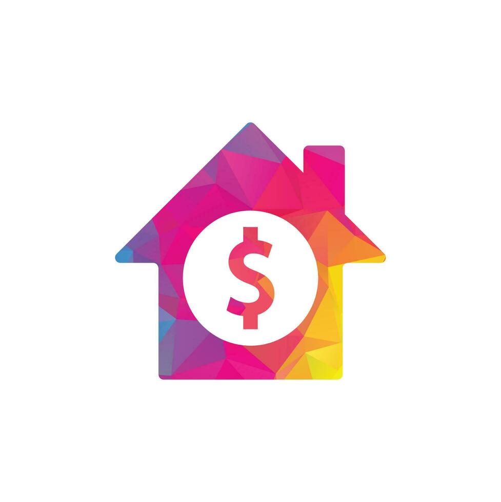 Home Pay Logo Template Design Vector. Coin and real estate logo combination. Money and house symbol or icon vector