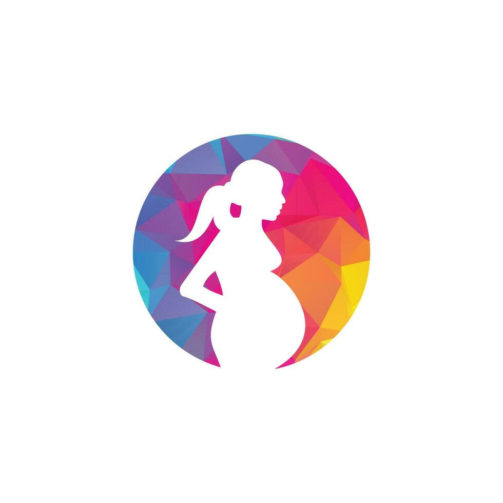 Pregnant woman logo. pregnant women vector icon template.