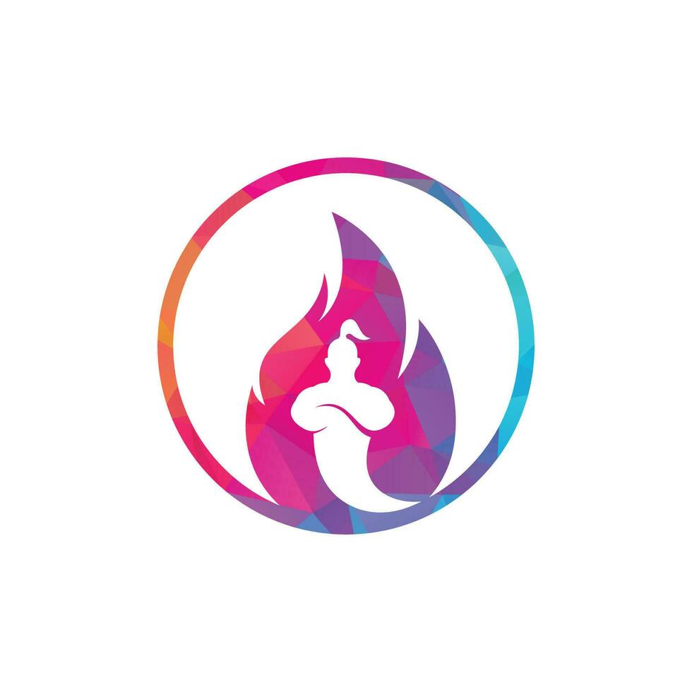 plantilla de diseño del logotipo del genio del fuego. vector